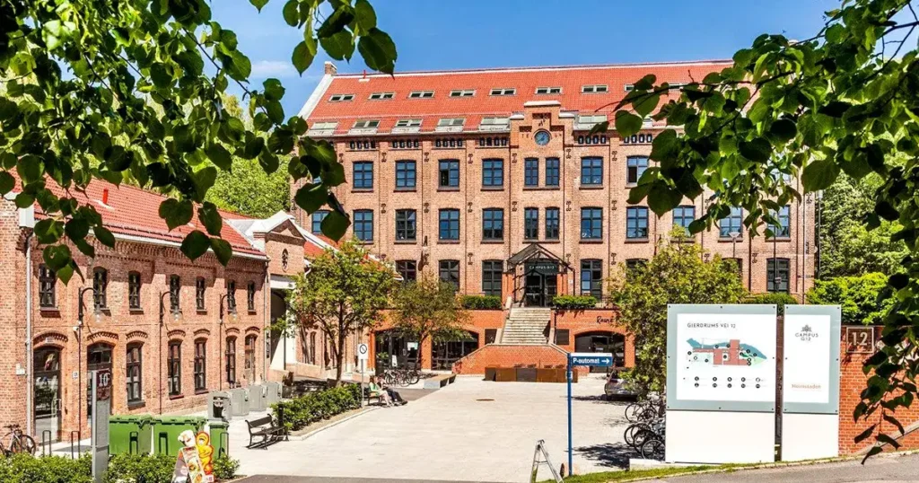 Oversiktsbilde over Gjerdrums torg i Nydalen i Oslo